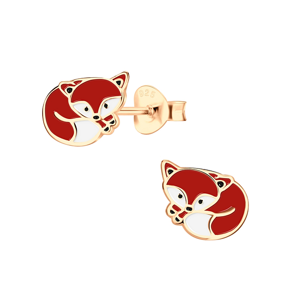 Silver Fox Stud Earrings - 5123