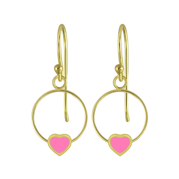 Silver Heart Wire Earrings - 5838