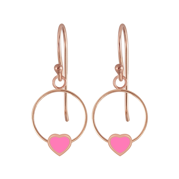 Silver Heart Wire Earrings - 5837