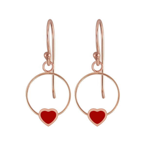 Silver Heart Wire Earrings - 5834