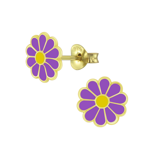 Silver Daisy Flower Stud Earrings - 6095 Silver Daisy Flower Stud Earrings - 6095