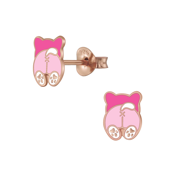 Silver Dog Stud Earrings - 6110