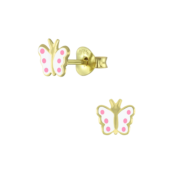 Silver Butterfly Stud Earrings - 6099