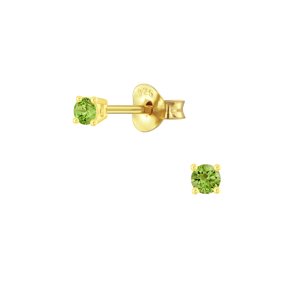 2mm Round Cubic Zirconia Silver Stud Earrings - 4718
