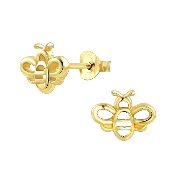 Silver Bee Stud Earrings - 6422