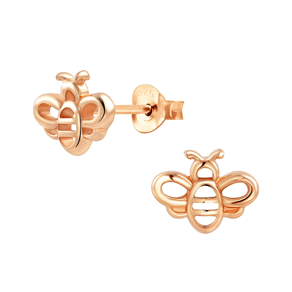 Silver Bee Stud Earrings - 6415