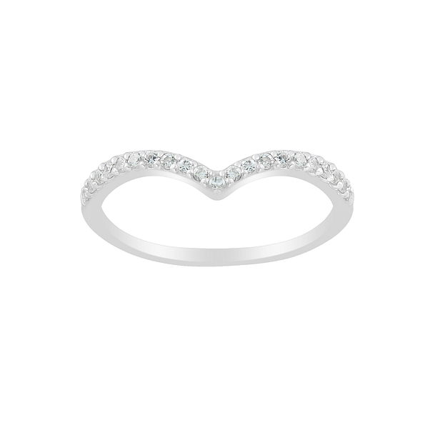 Silver Chevron Ring - 6305
