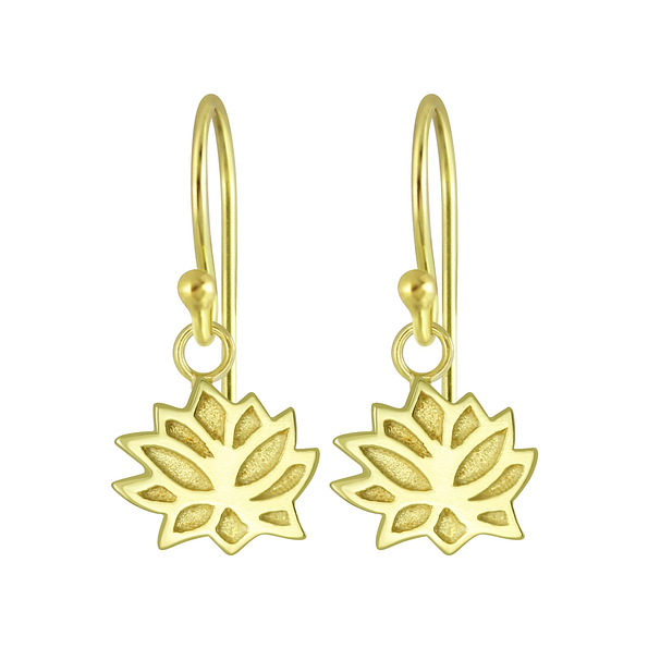Silver Lotus Flower Earrings - 5101