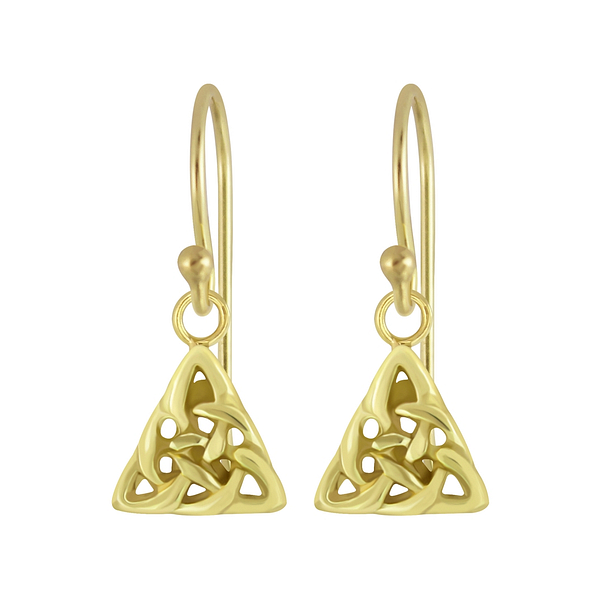 Silver Celtic Triangle Earrings - 6554