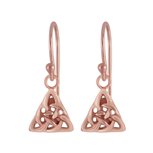 Silver Celtic Triangle Earrings - 4460