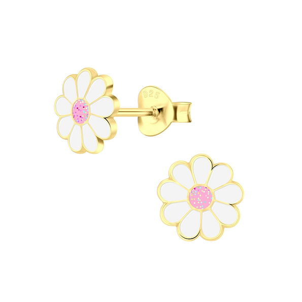 Silver Daisy Flower Stud Earrings - 6010 Silver Daisy Flower Stud Earrings - 6010