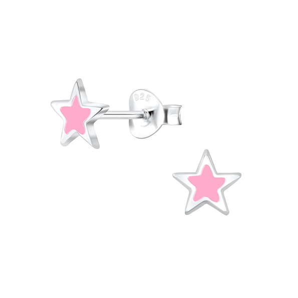 Silver Star Stud Earrings - 5893