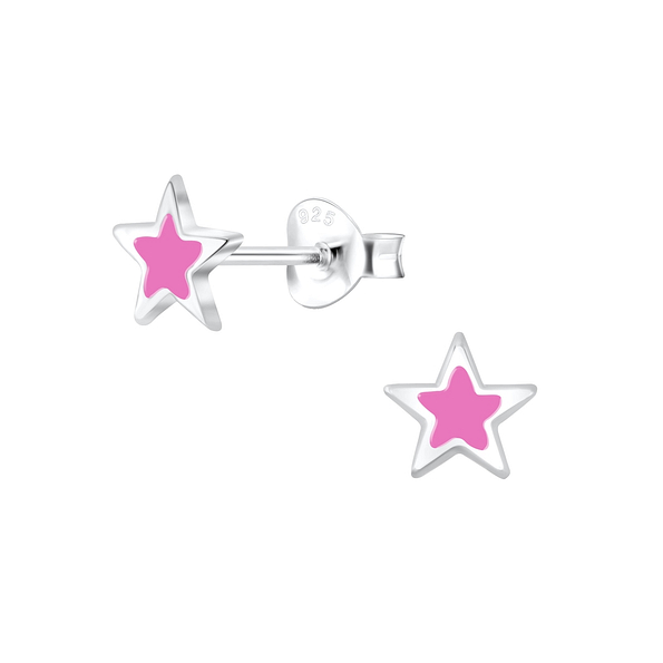 Silver Star Stud Earrings - 5899