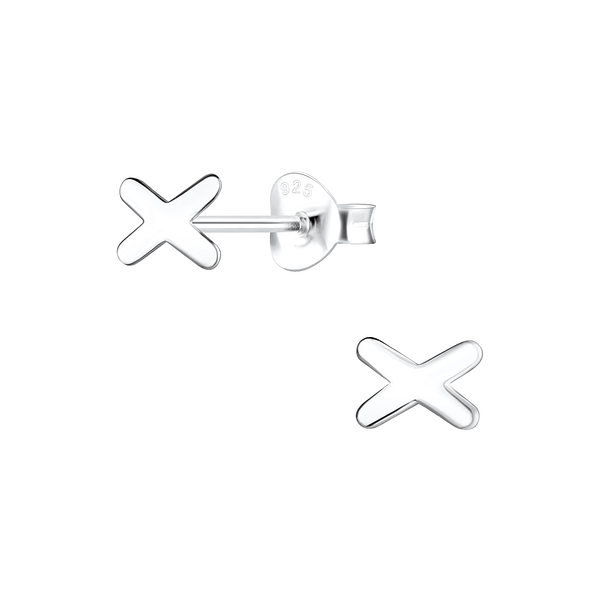 Silver Cross Stud Earrings - 2881
