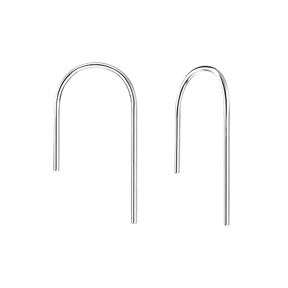 Silver Wire Thread Through Earrings - 6642 Silver Wire Thread Through Earrings - 6642
