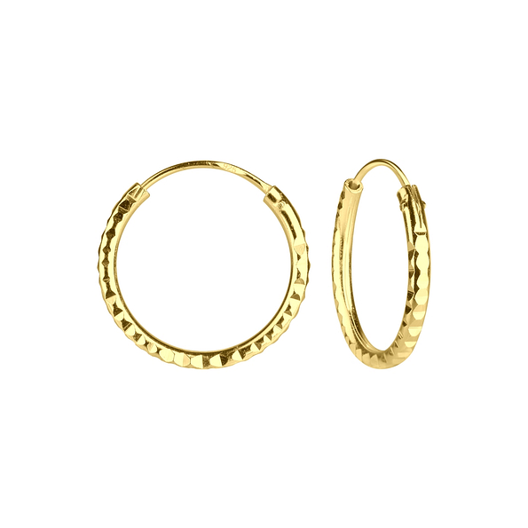 16mm Silver Diamond Cut Hoops - 6533