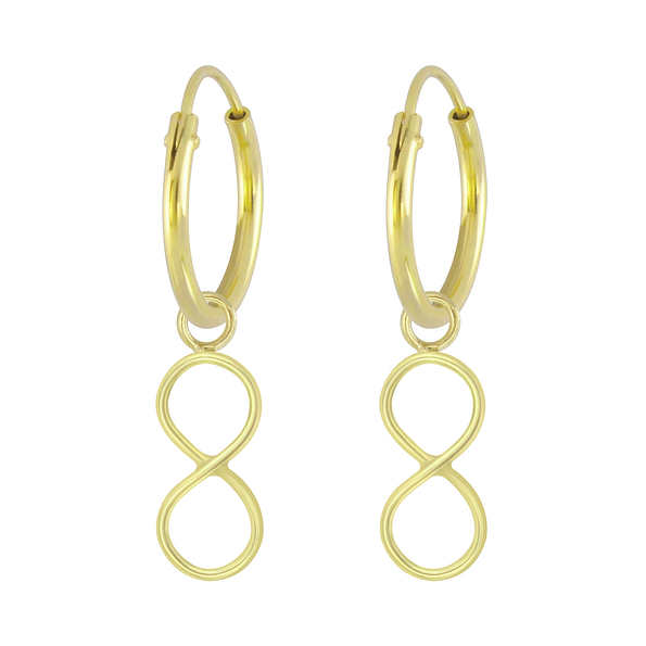 Silver Infinity Charm Hoop Earrings - 6613
