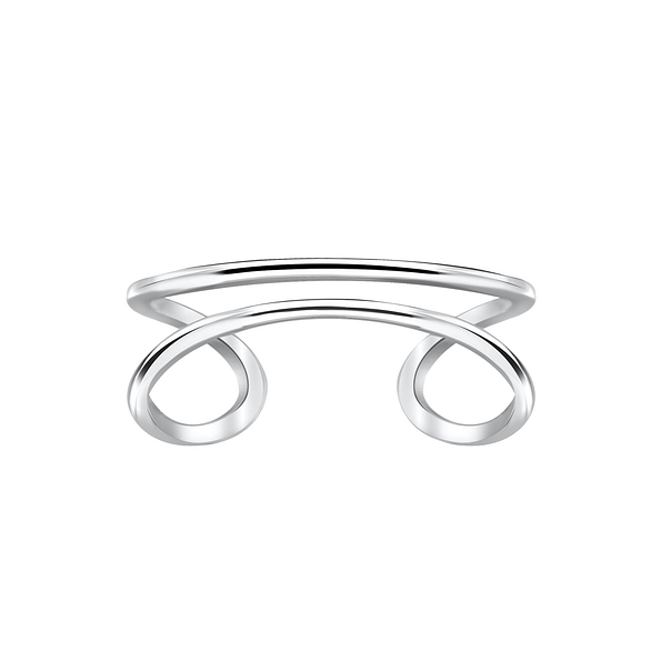 Silver Double Line Ring - 3933
