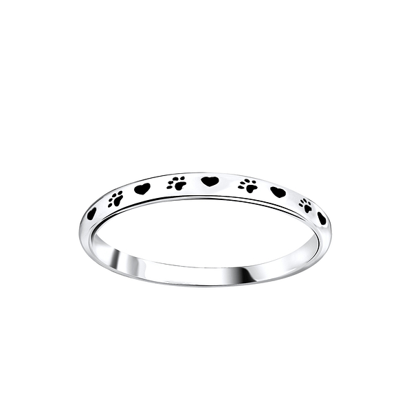 Silver Paw Print Ring - 4612
