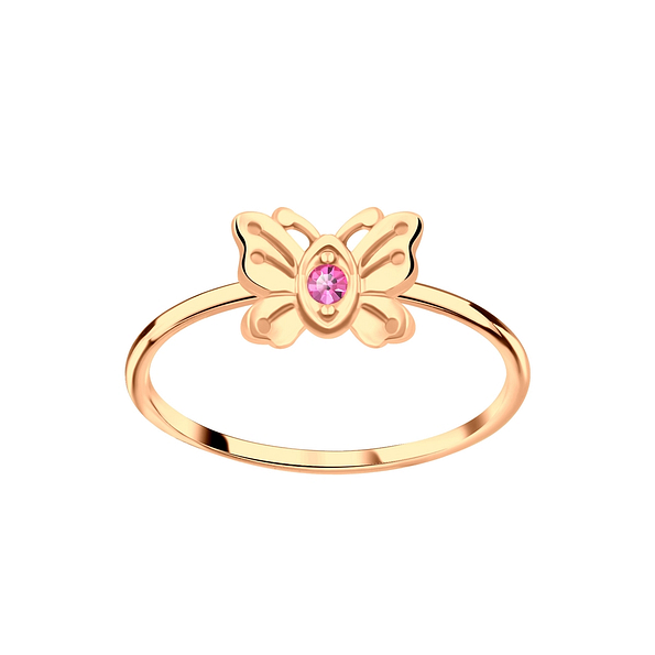 Silver Butterfly Crystal Ring - 5781 Silver Butterfly Crystal Ring - 5781