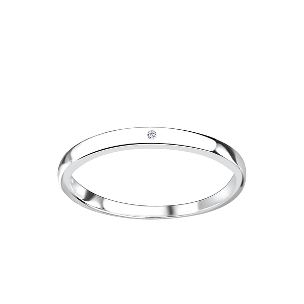 Silver Cubic Zirconia Band Ring - 4551