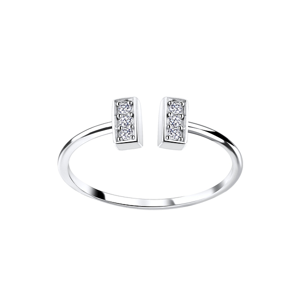Silver Bar Open Ring - 4570