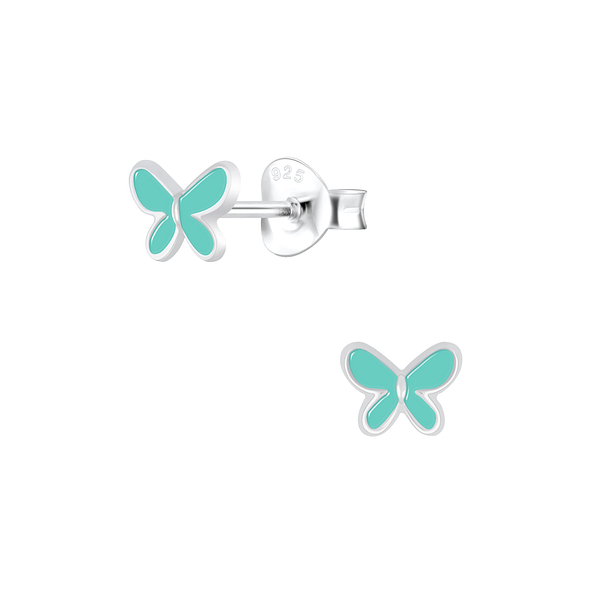 Silver Butterfly Stud Earrings - 6695
