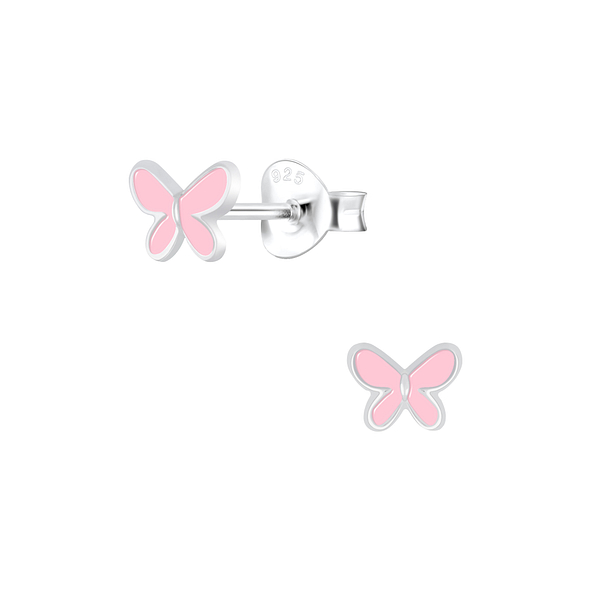 Silver Butterfly Stud Earrings - 6694