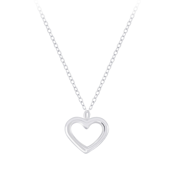 Silver Heart Necklace - 6728
