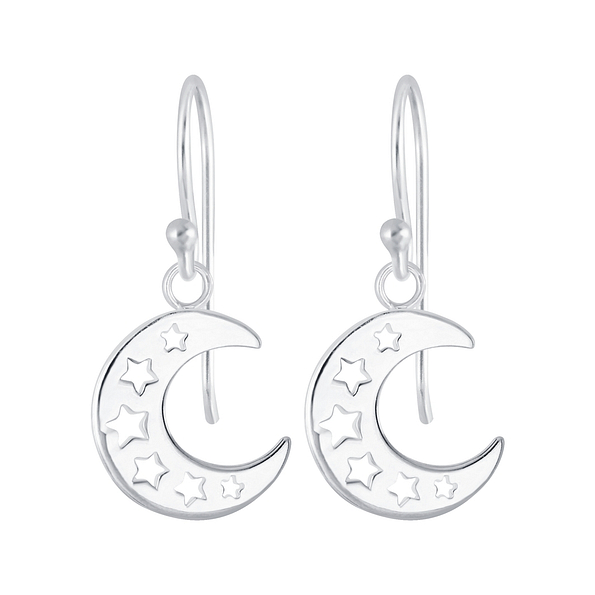 Silver Moon Earrings - 6877