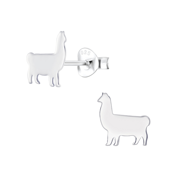 Silver Llama Stud Earrings - 6223