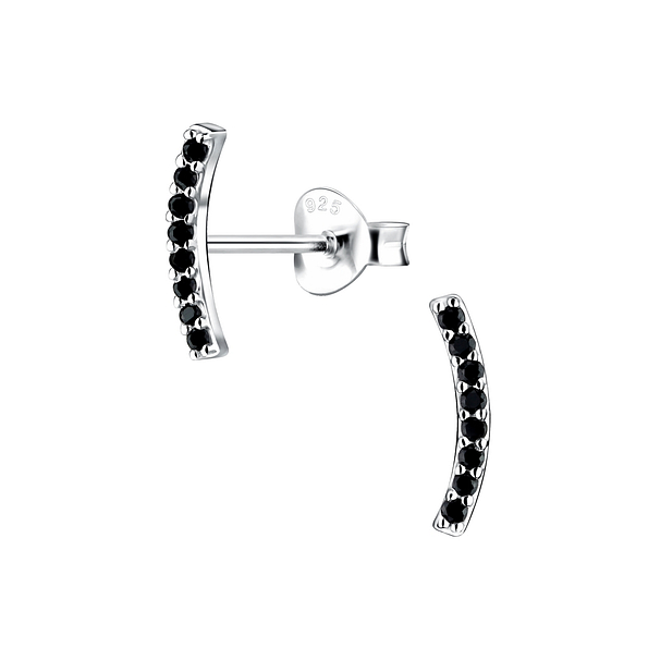 Silver Bar Stud Earrings - 6789