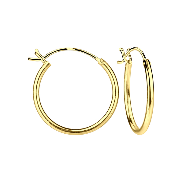 18mm Silver French Lock Hoop Earrings - 6710