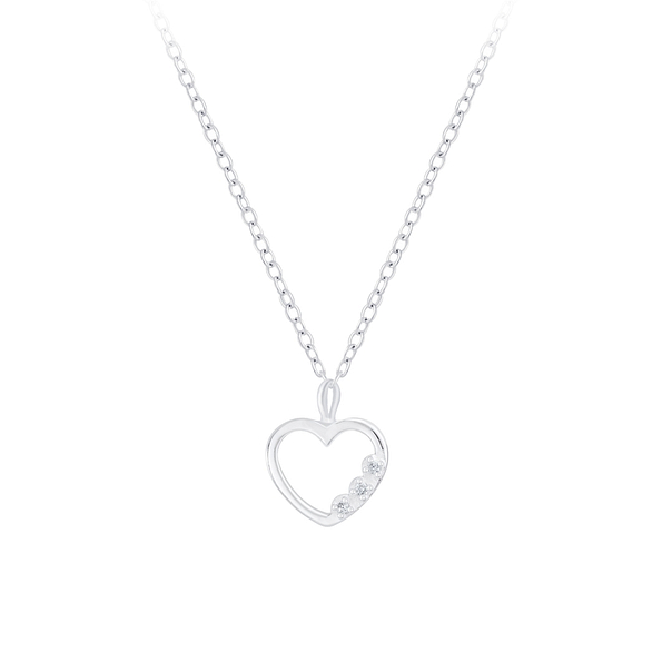Silver Heart Necklace - 6955