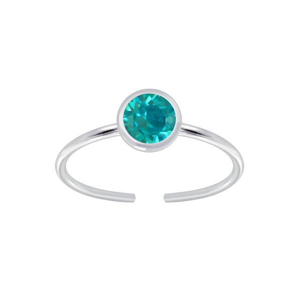 Silver 5mm Open Ring with Crystal - 6983 Silver 5mm Open Ring with Crystal - 6983