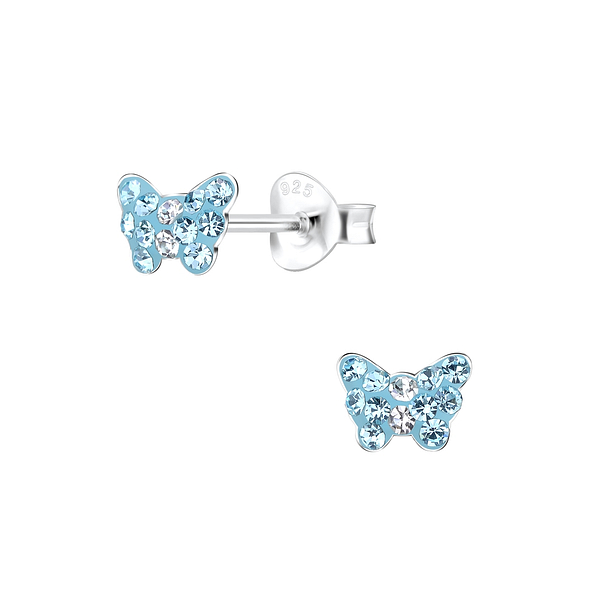 Silver Butterfly Stud Earrings - 7069