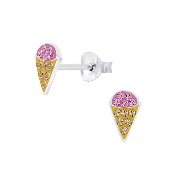 Silver Ice cream Stud Earrings - 7066