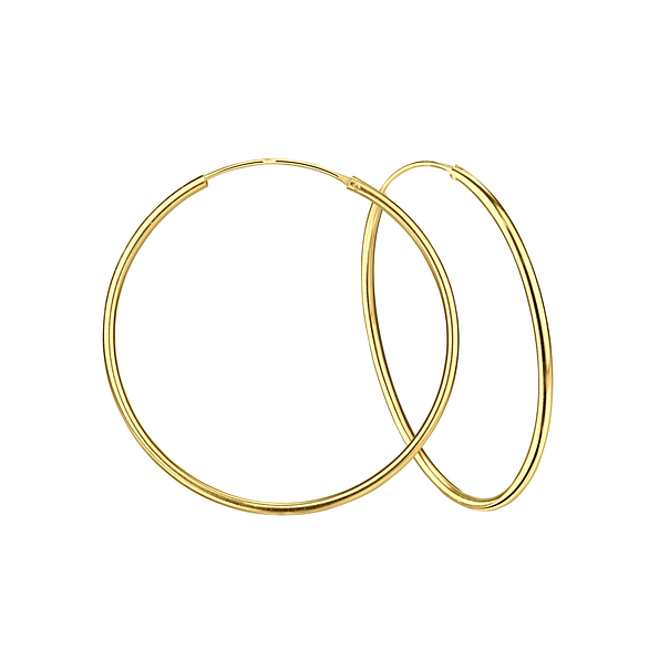 60mm Silver Thick Hoop Earrings - 4890