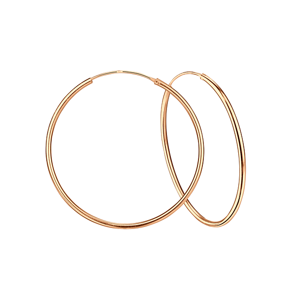 60mm Silver Thick Hoop Earrings - 3729