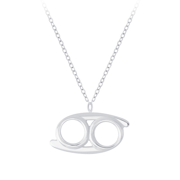 Silver Cancer Zodiac Sign Necklace - 7030