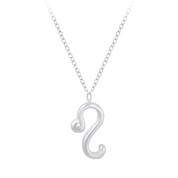 Silver Leo Zodiac Sign Necklace - 7038
