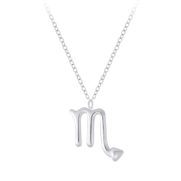 Silver Scorpio Zodiac Sign Necklace - 7042