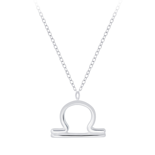 Silver Libra Zodiac Sign Necklace - 7046