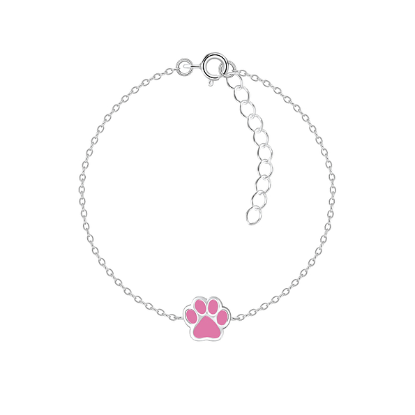 Silver Paw Print Bracelet - 7332