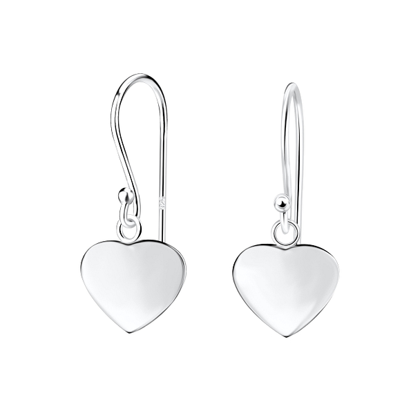 Silver Heart Earrings - 7015