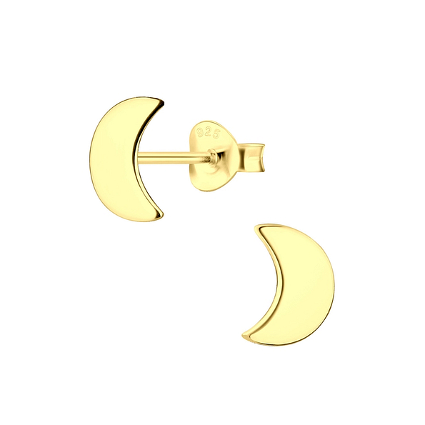 Silver Moon Stud Earrings - 6179