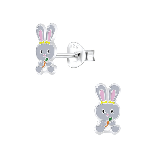 Silver Rabbit Stud Earrings - 7290 Silver Rabbit Stud Earrings - 7290