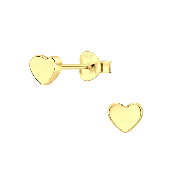 Silver Heart Stud Earrings - 6447