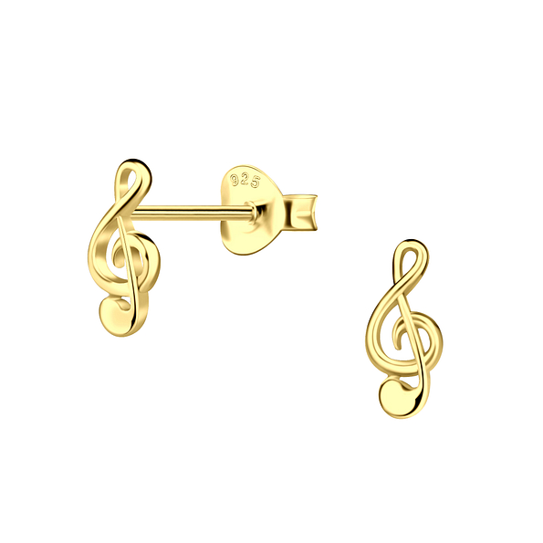 Silver G-Clef Stud Earrings - 6792 Silver G-Clef Stud Earrings - 6792