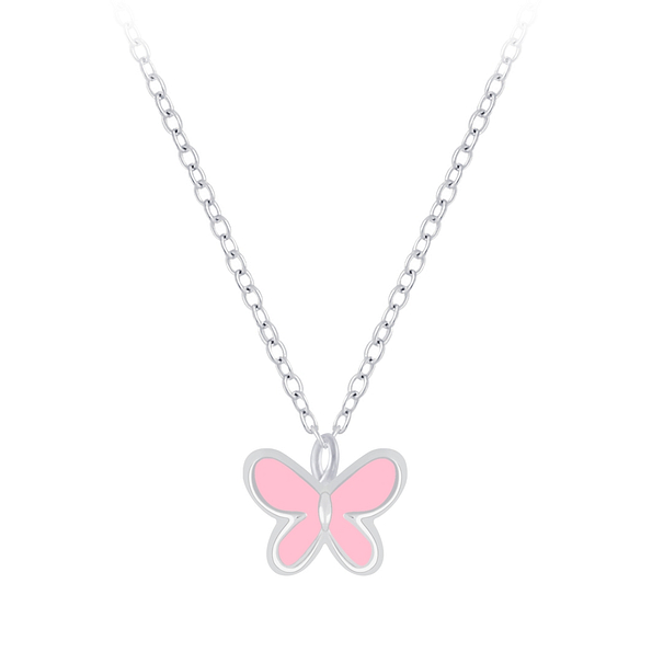 Silver Butterfly Necklace - 7278